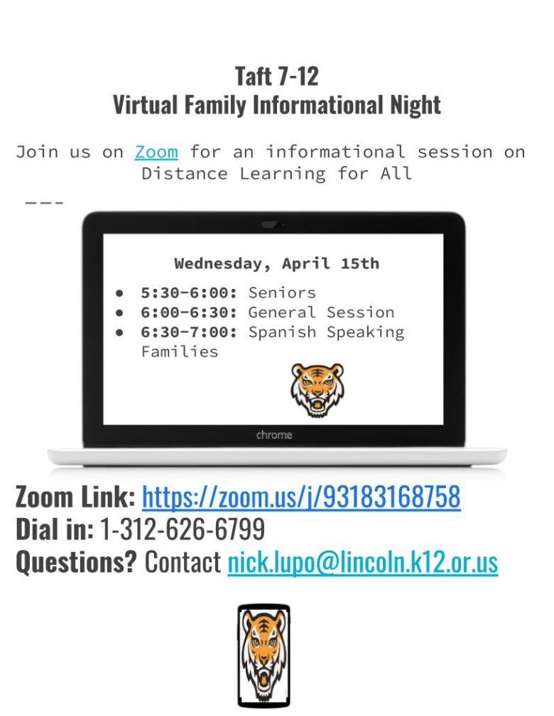 Virtual Family Informational Night April 15th