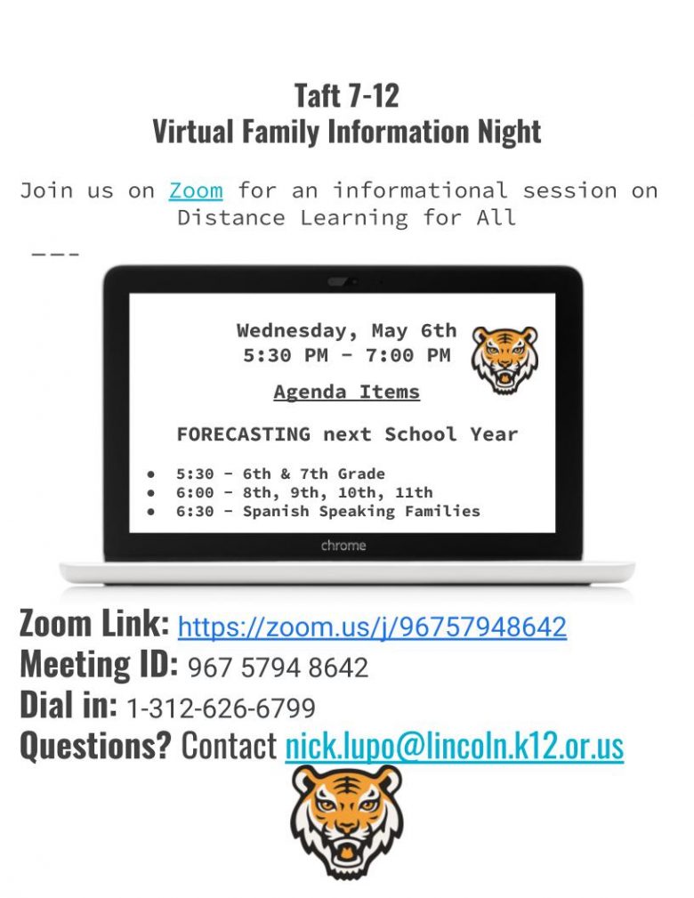 Virtual Family Information Night May 6th