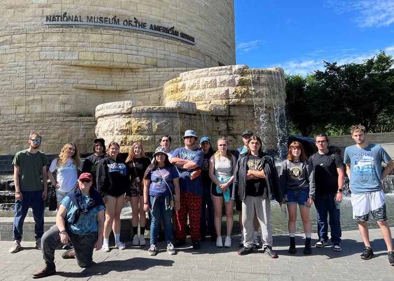 Lincoln County Indian Education Title VI Students in front of National Museum of the American Indian
